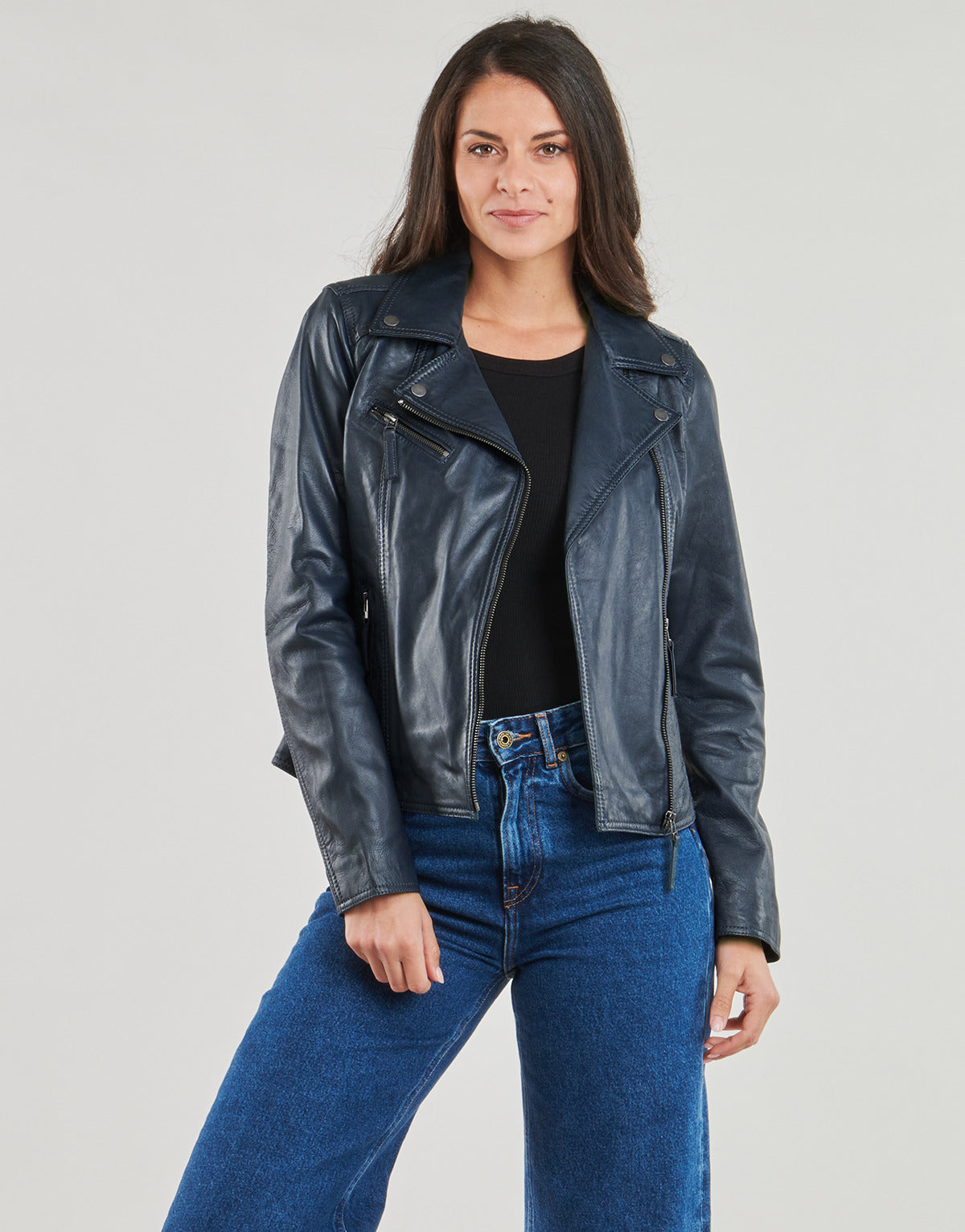 Giacca in pelle Donna Oakwood  CLIPS  Blu