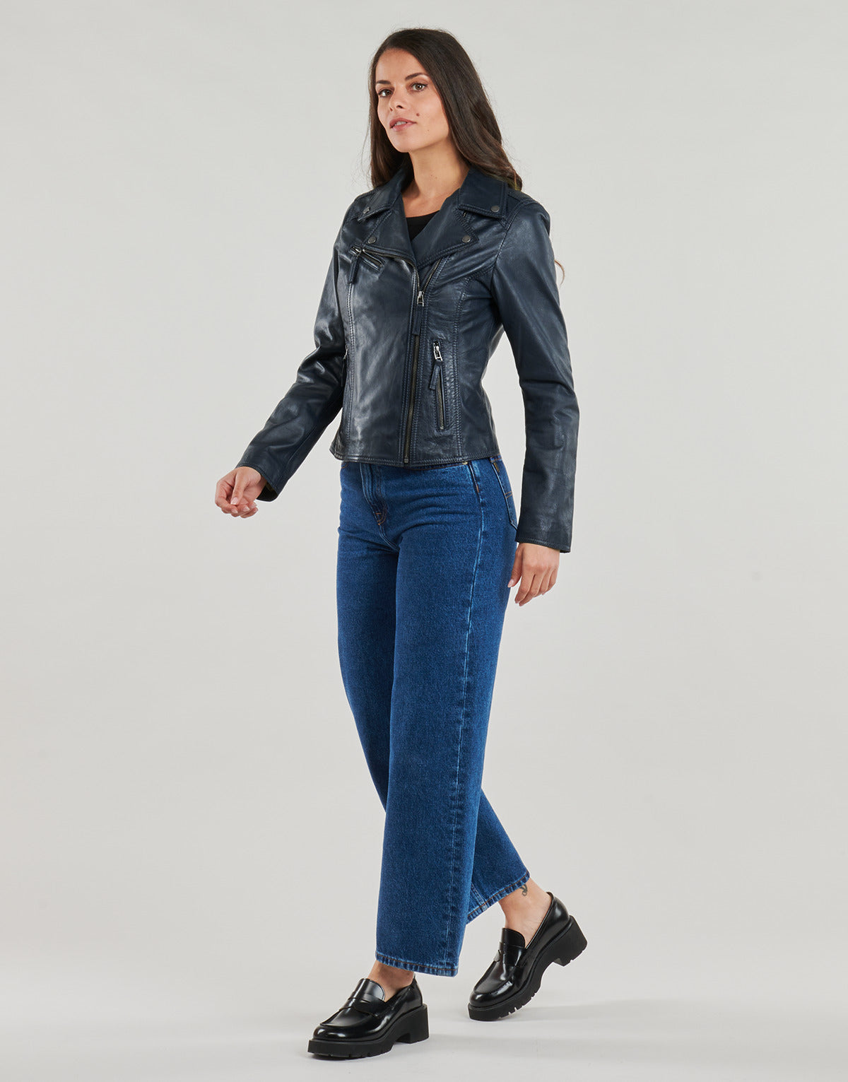 Giacca in pelle Donna Oakwood  CLIPS  Blu