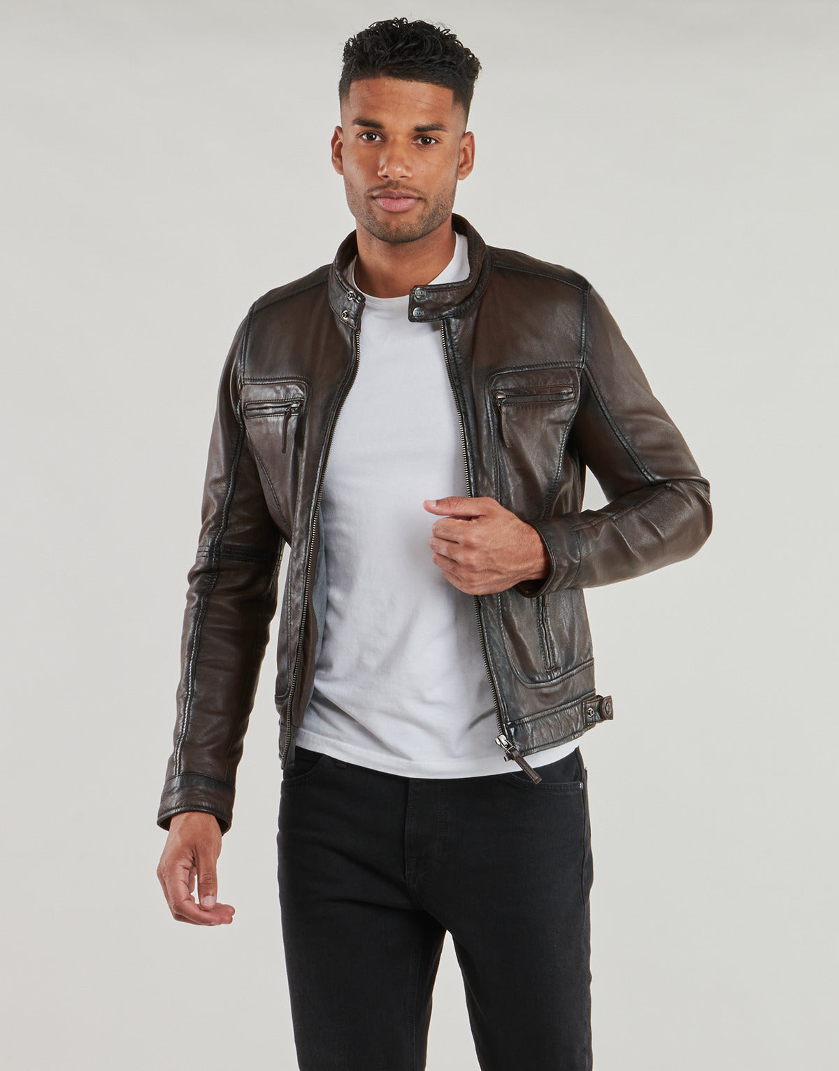 Giacca in pelle Uomo Oakwood CASEY Marrone