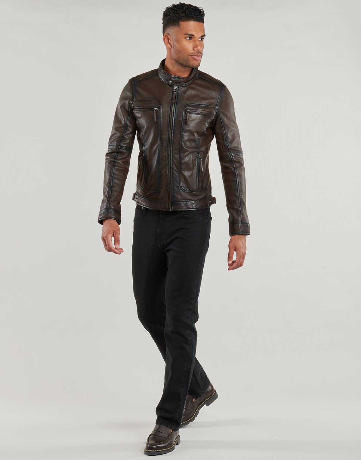 Giacca in pelle Uomo Oakwood CASEY Marrone