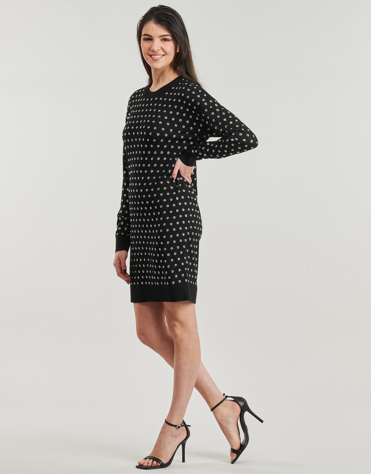 Abito corto Donna MICHAEL Michael Kors CREW NK GROMMET MINI DRS Nero