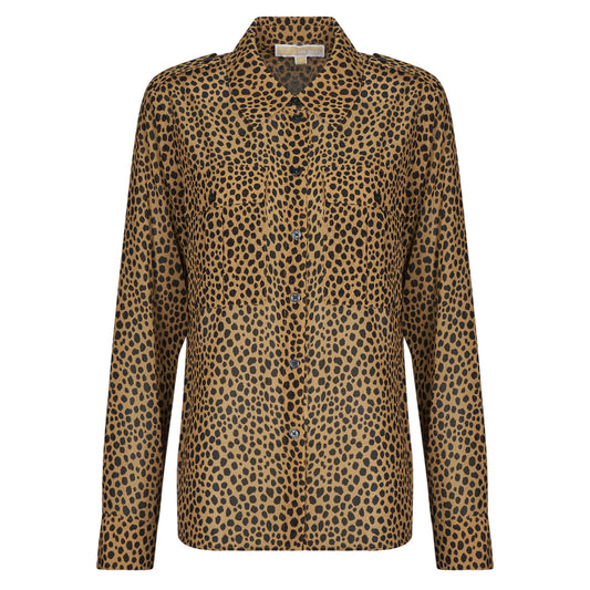 Camicia Donna MICHAEL Michael Kors CHEETAH BTN DOWN BLS Marrone