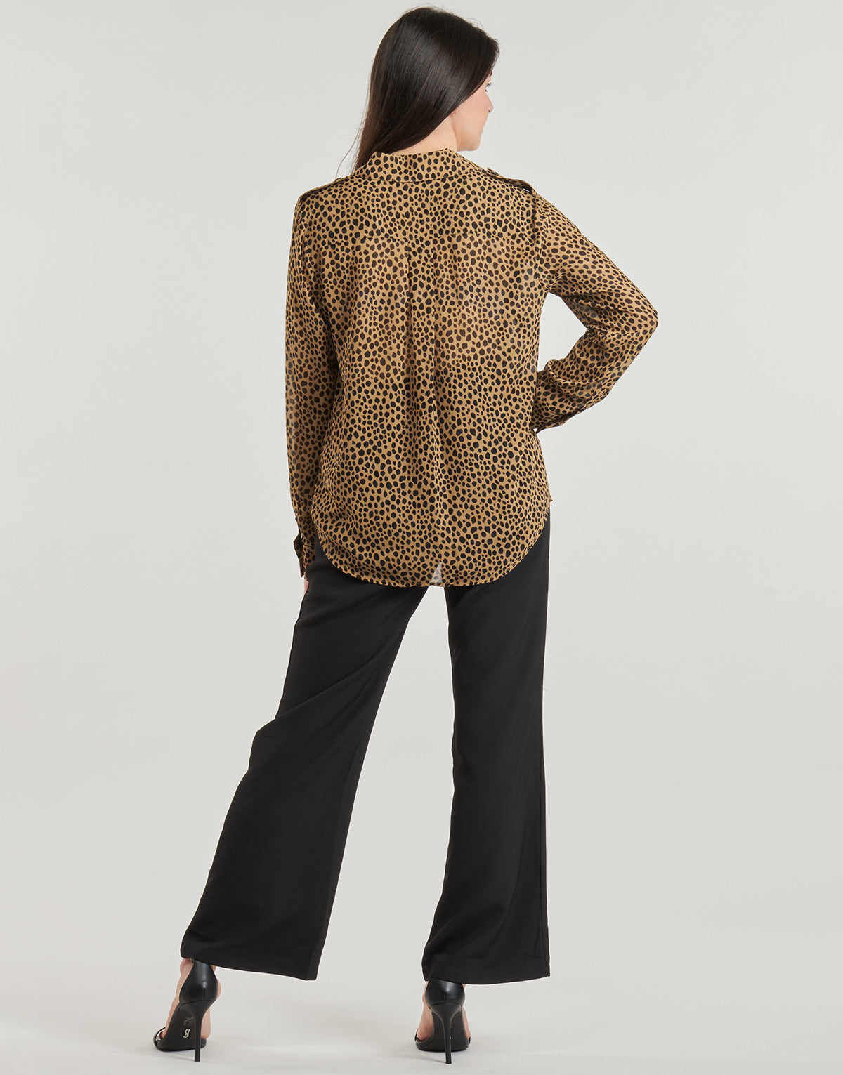 Camicia Donna MICHAEL Michael Kors CHEETAH BTN DOWN BLS Marrone