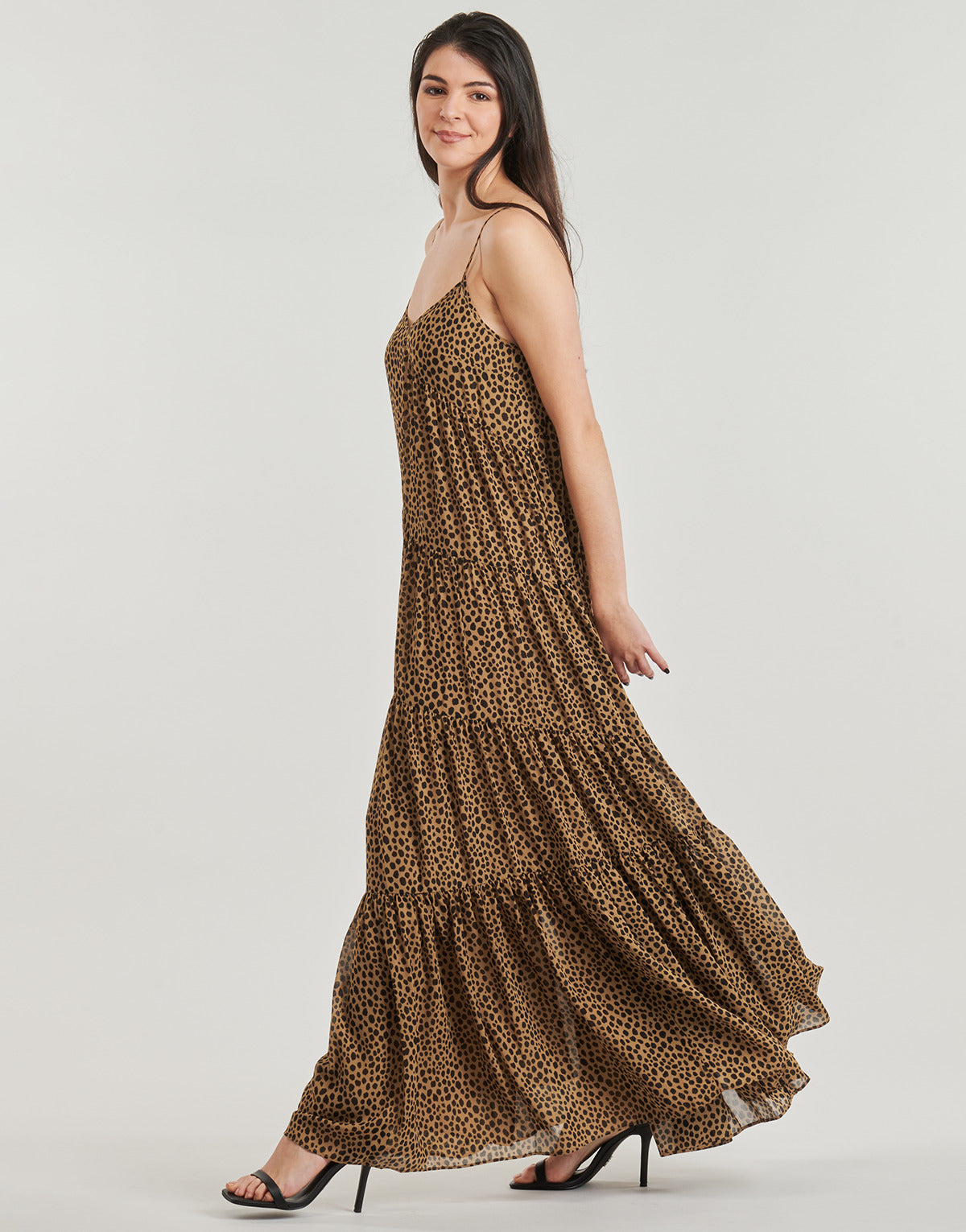 Abito lungo Donna MICHAEL Michael Kors MAXI TIERED SLIP DRESS Multicolore