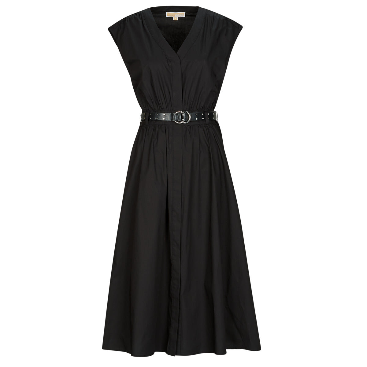 Abito lungo Donna MICHAEL Michael Kors COTTON POPLIN MIDI DRS Nero
