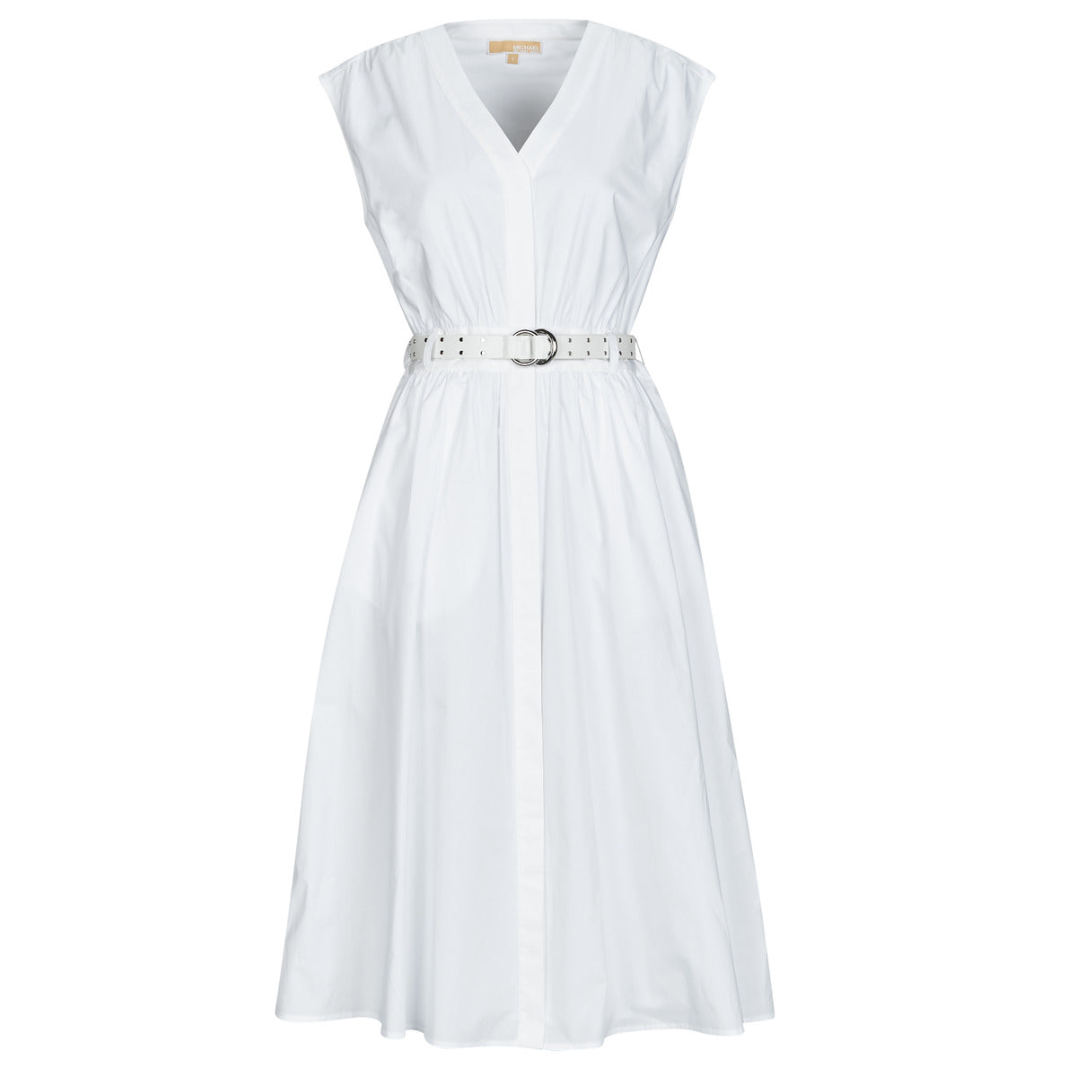 Abito lungo Donna MICHAEL Michael Kors COTTON POPLIN MIDI DRS Bianco
