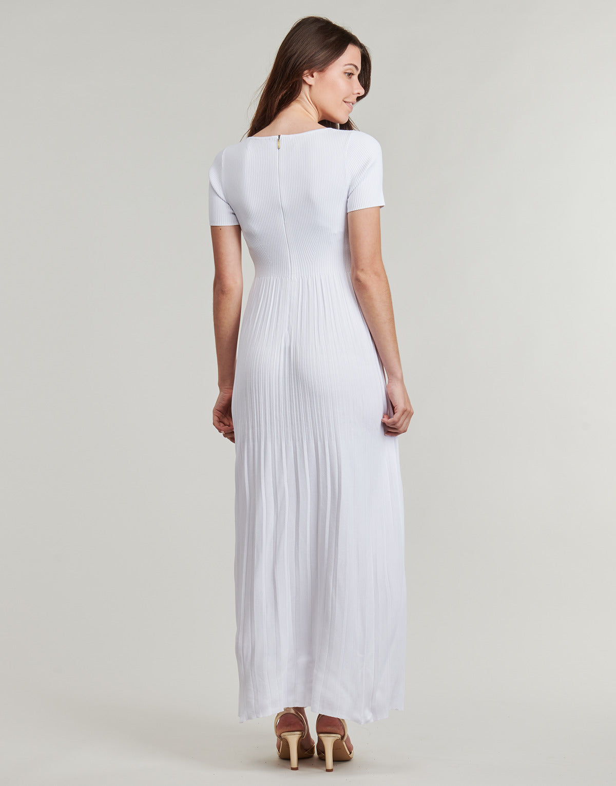 Abito lungo Donna MICHAEL Michael Kors EMPIRE SCOOP SS MAXI DRS Bianco