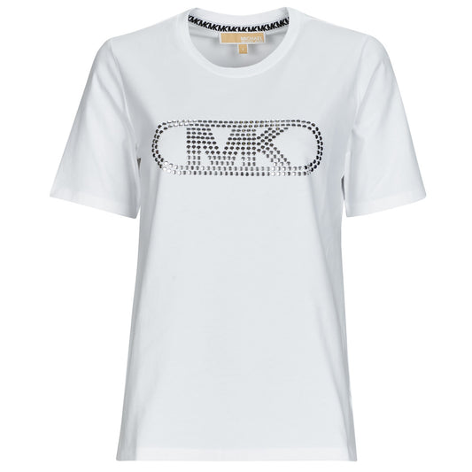 T-shirt Donna MICHAEL Michael Kors CROP GWSH EMPIRE STUD TEE Bianco