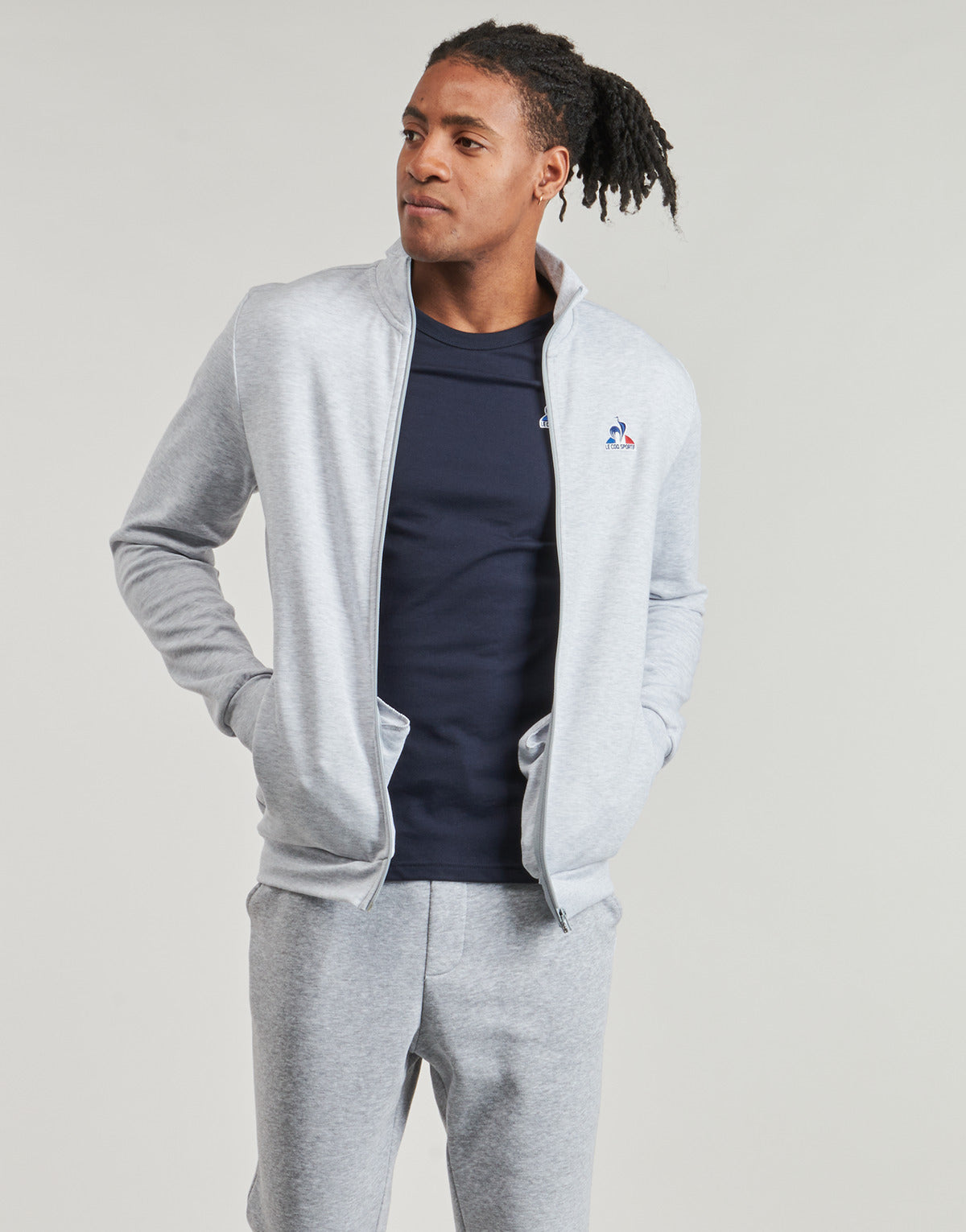 Giacca Sportiva Uomo Le Coq Sportif ESS FZ SWEAT N°1 M Grigio