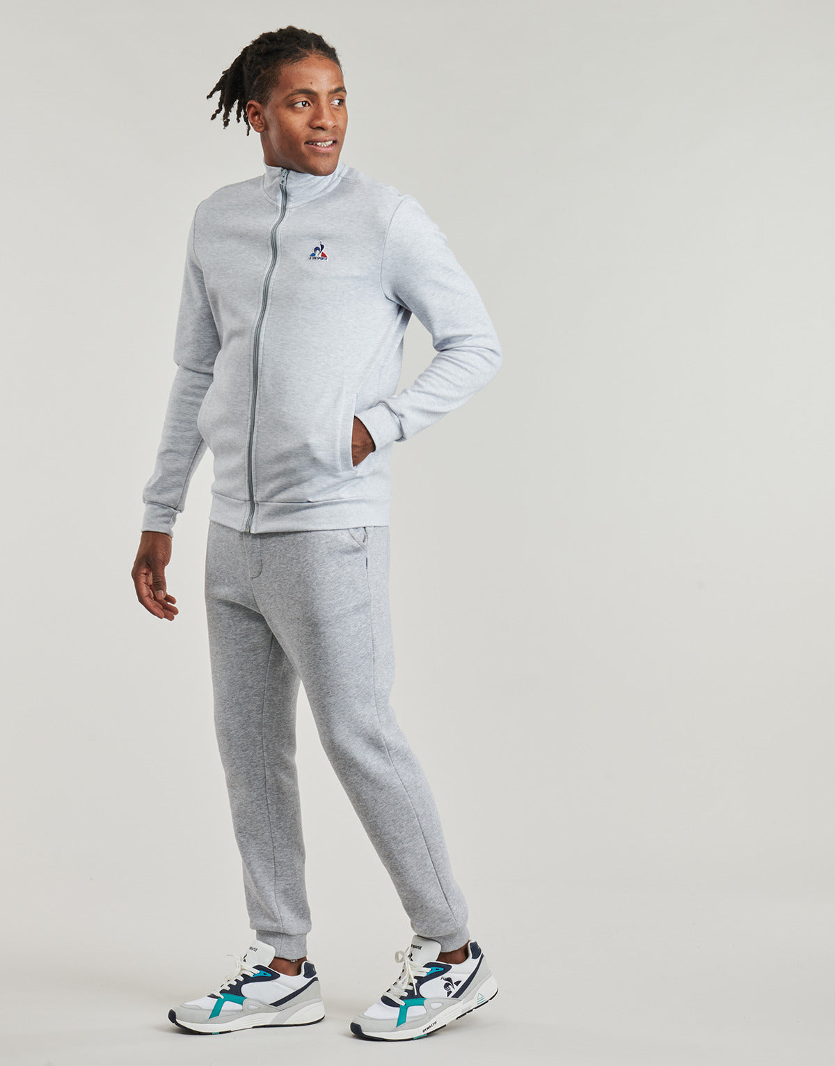 Giacca Sportiva Uomo Le Coq Sportif  ESS FZ SWEAT N°1 M  Grigio