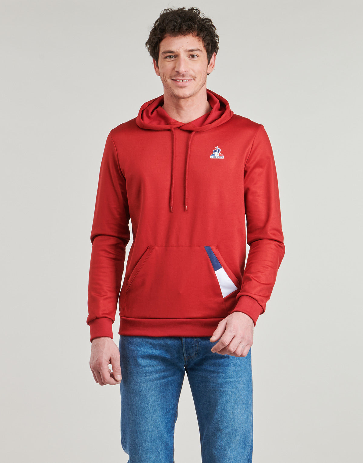 Felpa Uomo Le Coq Sportif  TRI SP HOODY N°1 M  Rosso