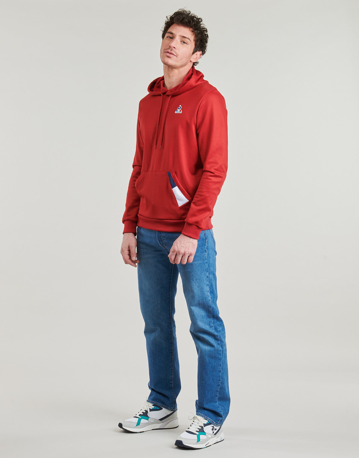 Felpa Uomo Le Coq Sportif TRI SP HOODY N°1 M Rosso