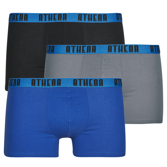 Boxer Uomo Athena BASIC COLOR Pack de 3 Nero