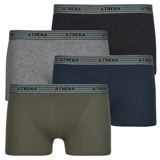 Boxer Uomo Athena BASIC COTON Pack de 4 Marine