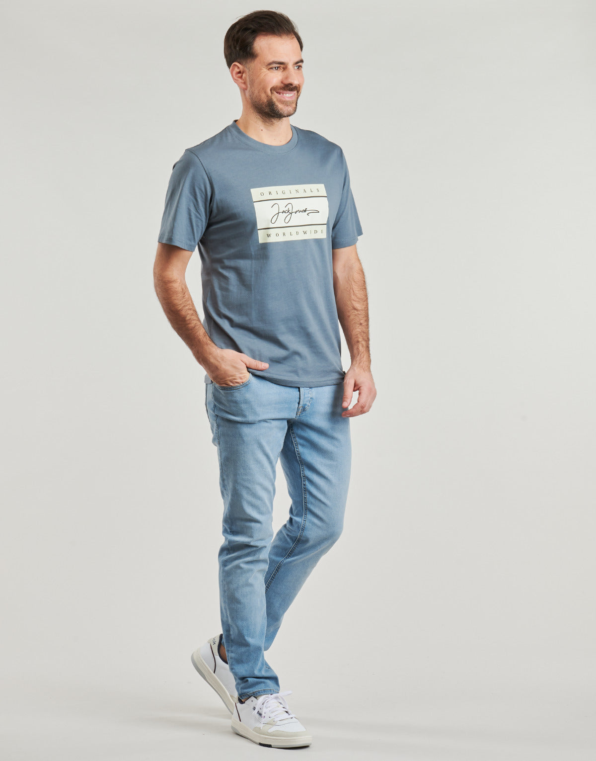 Jeans Slim Uomo Jack & Jones  JJIGLENN  Blu