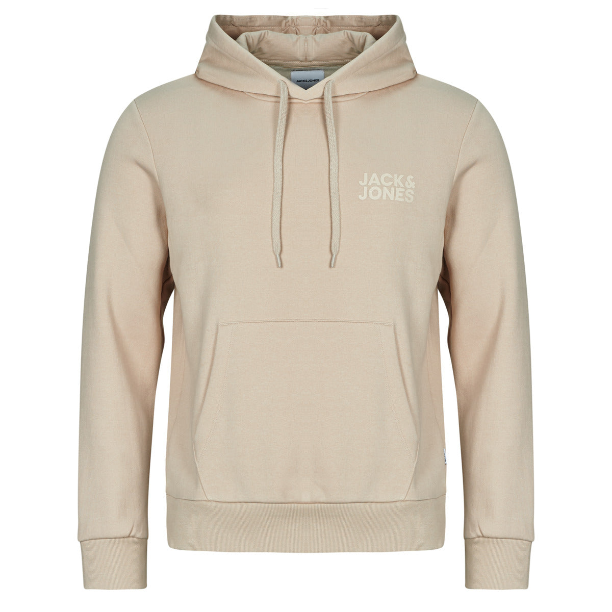 Felpa Uomo Jack & Jones JJECORP LOGO SWEAT HOOD Beige