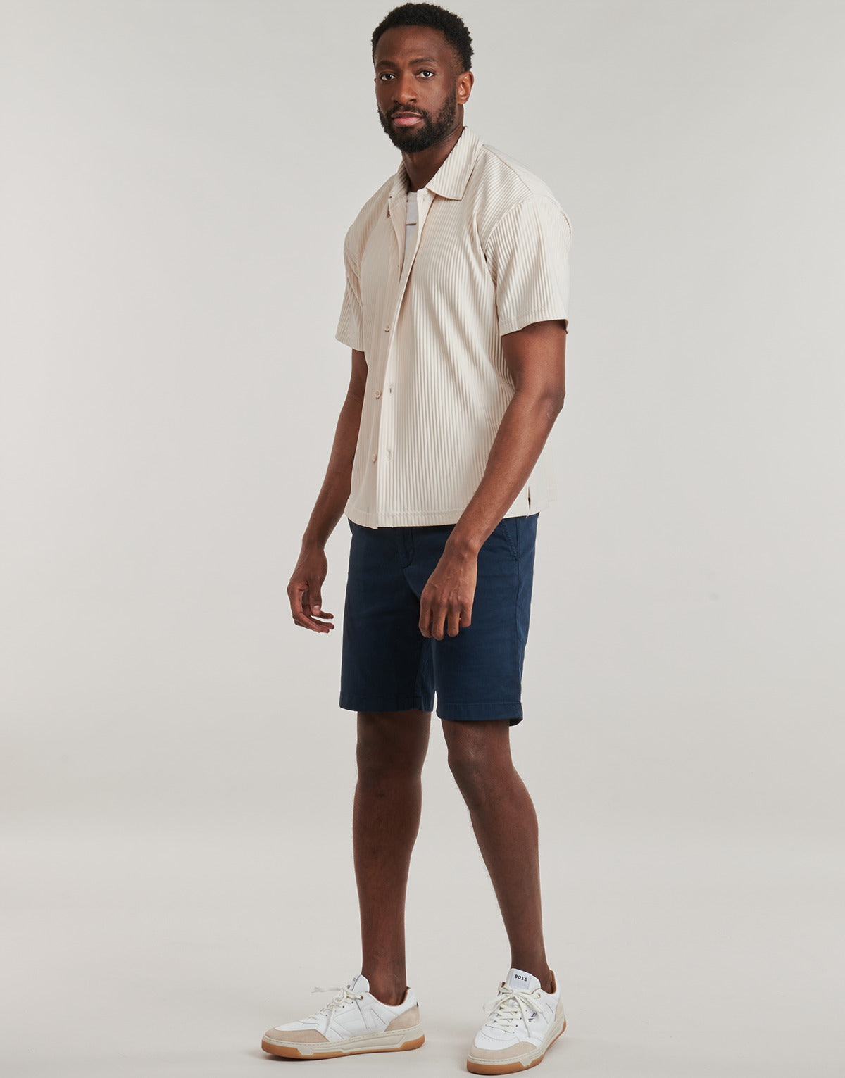 Camicia a maniche corte Uomo Jack & Jones JCOINTERLUDE Beige