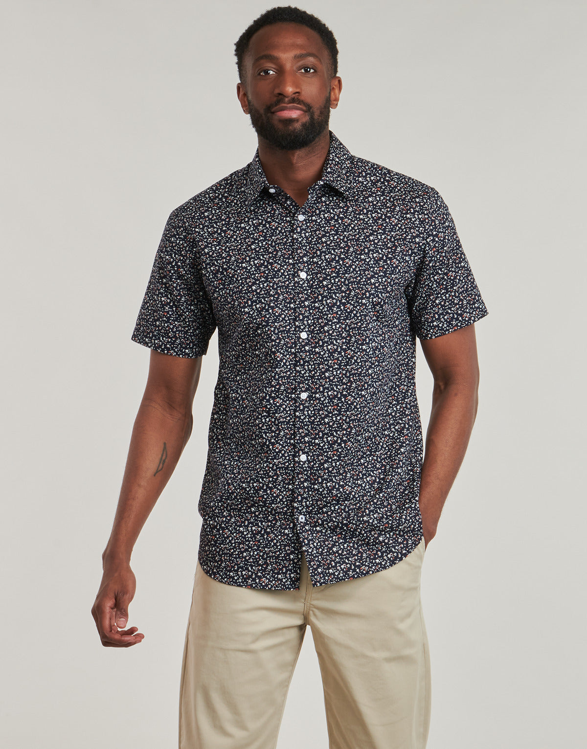 Camicia a maniche corte Uomo Jack & Jones JPRBLASUMMER Marine