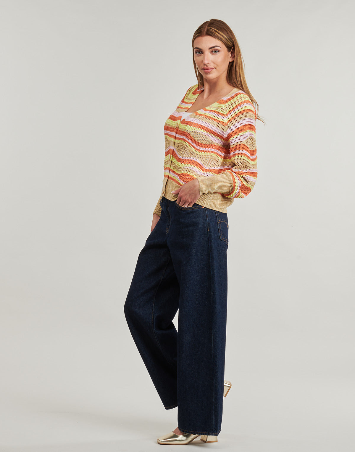 Gilet / Cardigan Donna Les Petites Bombes  LAYANE  Multicolore