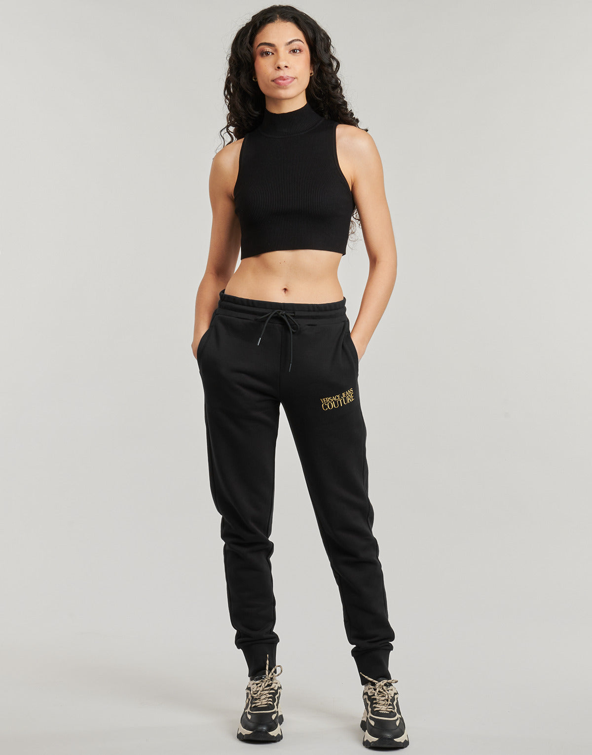 Pantaloni Sportivi Donna Versace Jeans Couture 78HAAT06 Nero