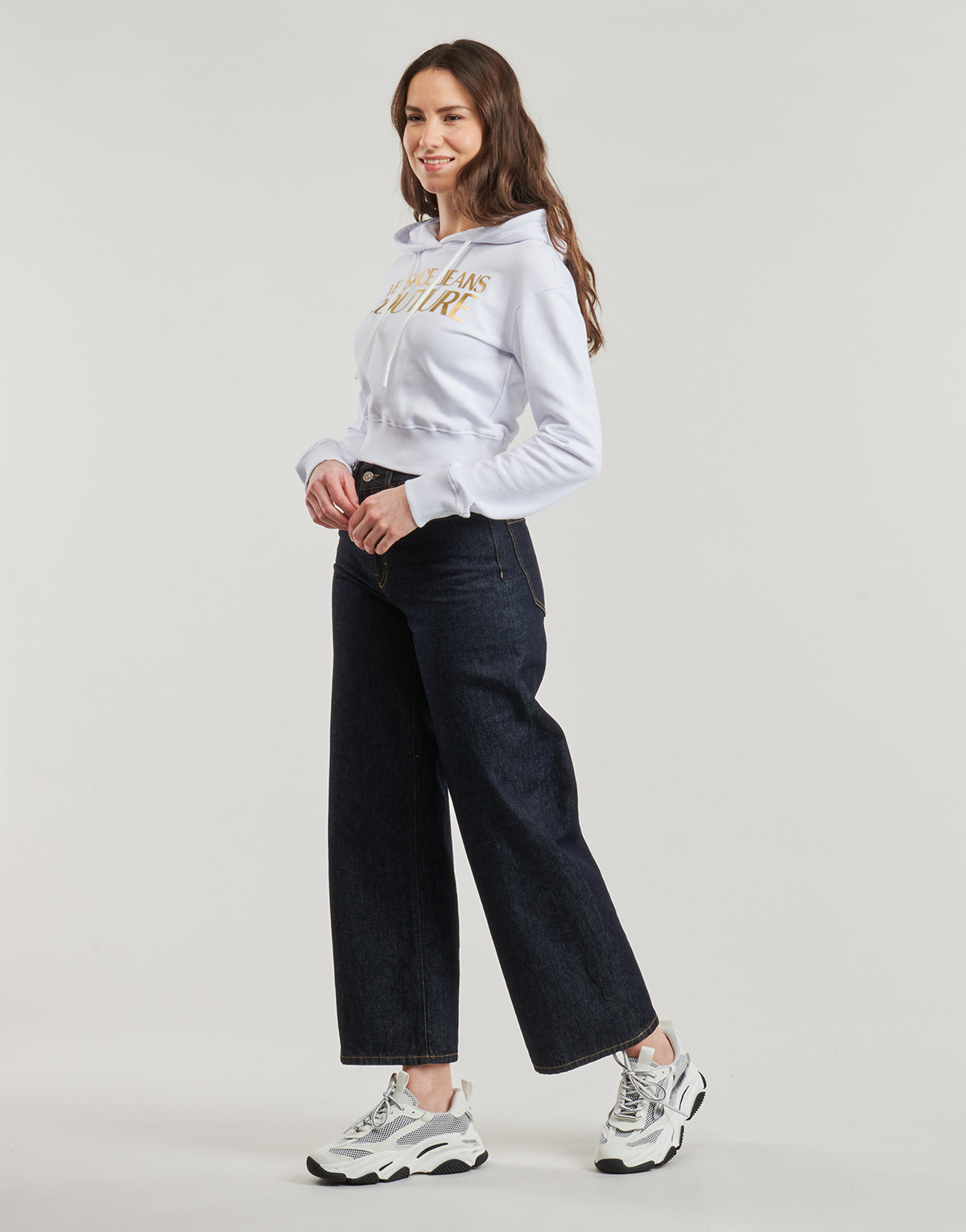 Felpa Donna Versace Jeans Couture 78HAIT01 Bianco