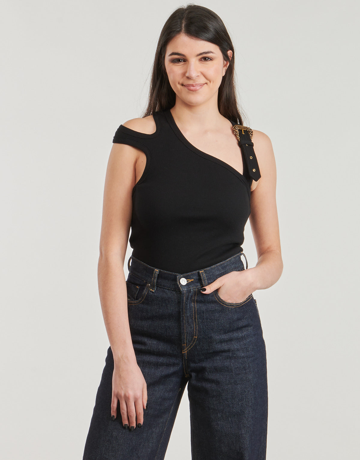 Camicetta Donna Versace Jeans Couture 78HAM603 Nero