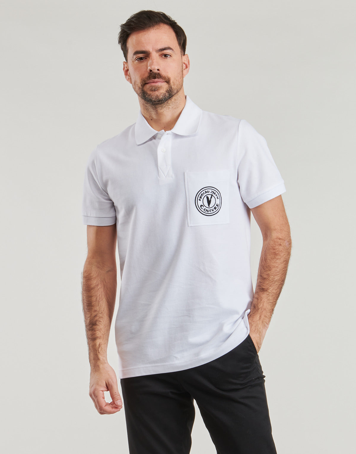 Polo Uomo Versace Jeans Couture 78GAGT01 Bianco