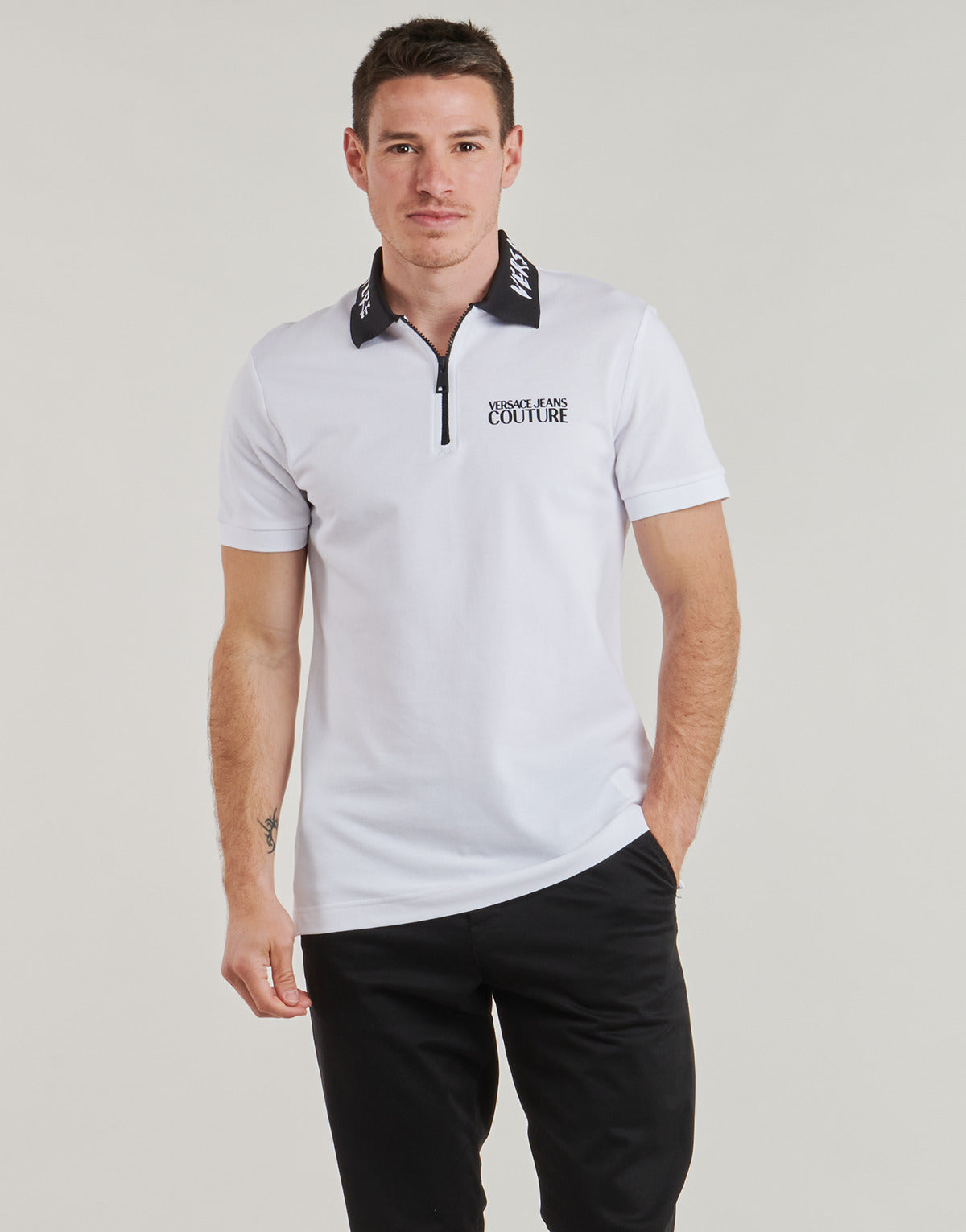 Polo Uomo Versace Jeans Couture 78GAGT03 Bianco