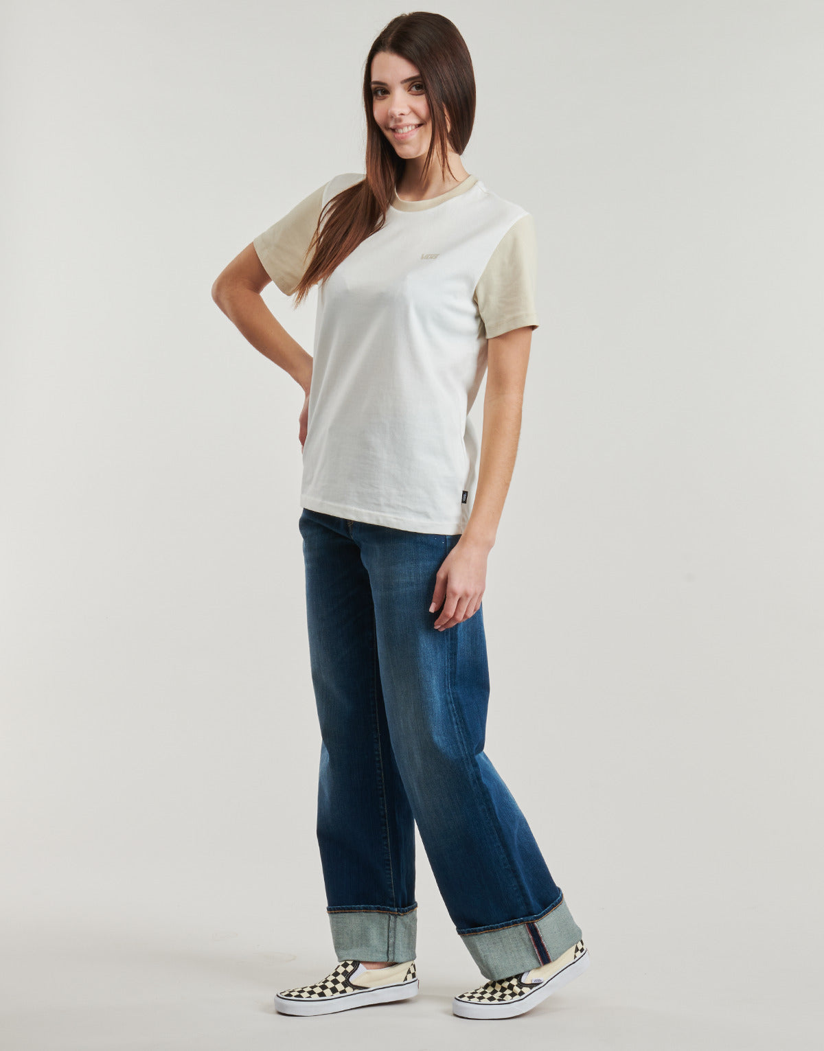 T-shirt Donna Vans COLORBLOCK BFF TEE Bianco