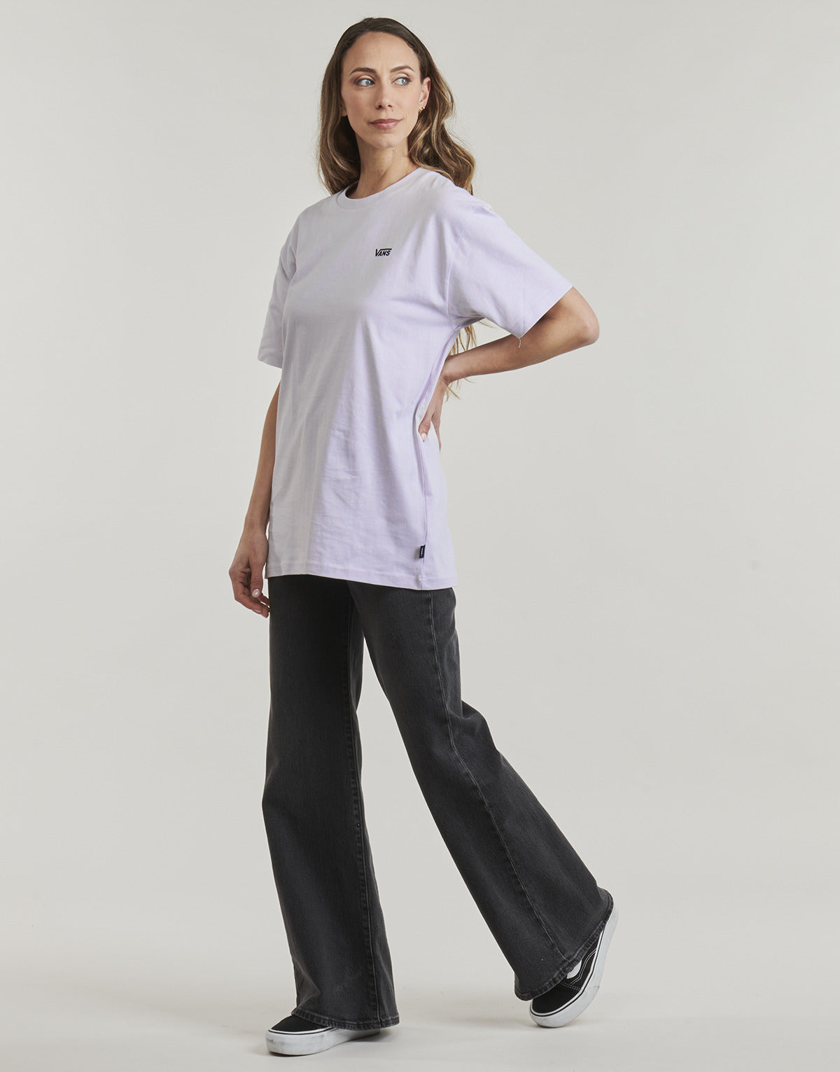 T-shirt Donna Vans LEFT CHEST LOGO TEE EM Viola