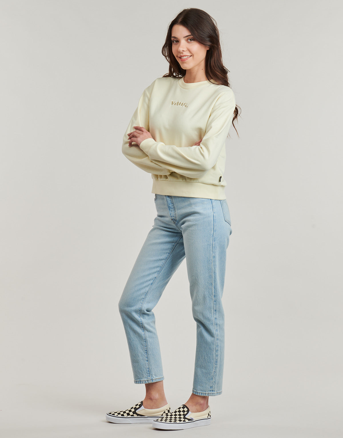 Felpa Donna Vans W ESSENTIAL FT RLX CREW Giallo