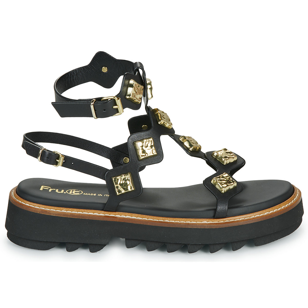 Sandali Donna Fru.it 9169-100-HELGA-NERO-TEXANO-NERO Nero