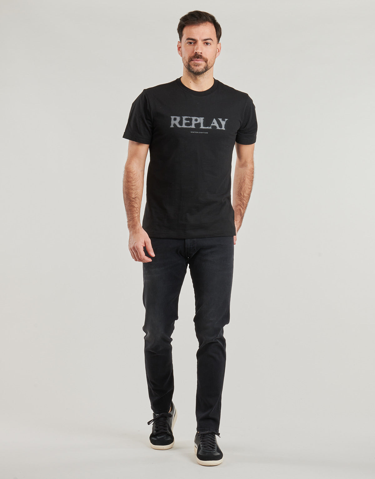 Jeans Slim Uomo Replay ANBASS PANTS Nero