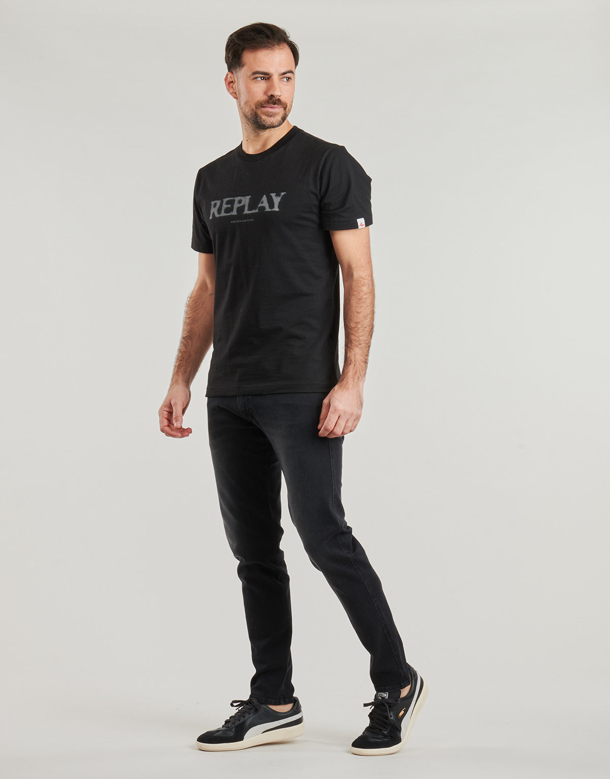 Jeans Slim Uomo Replay ANBASS PANTS Nero