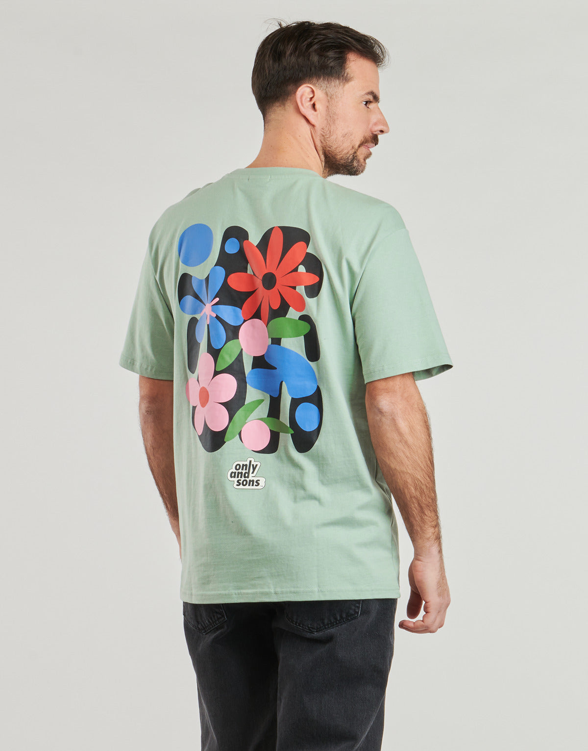 T-shirt Uomo Only & Sons ONSFLOWER Verde