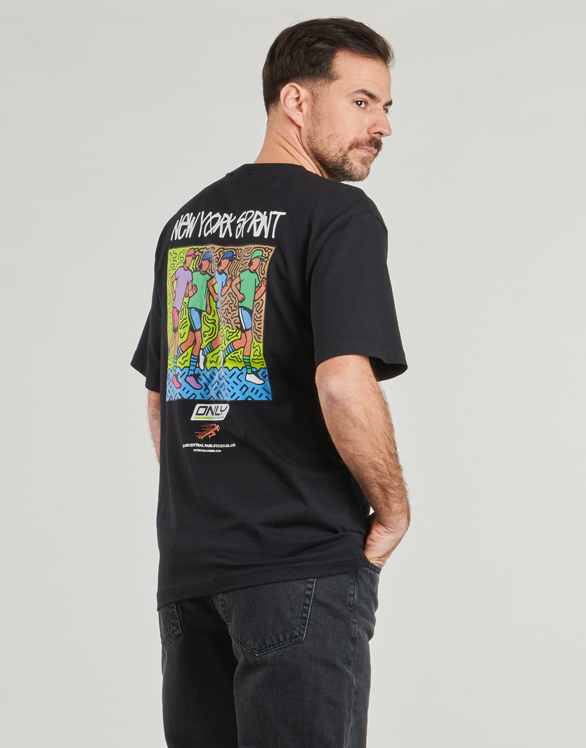 T-shirt Uomo Only & Sons ONSSPRINT Nero