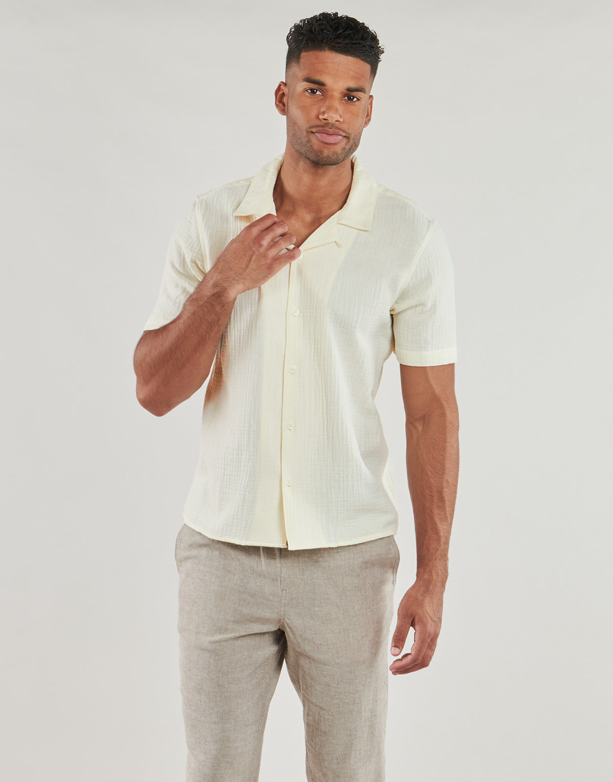 Camicia a maniche corte Uomo Only & Sons ONSKYLE Beige