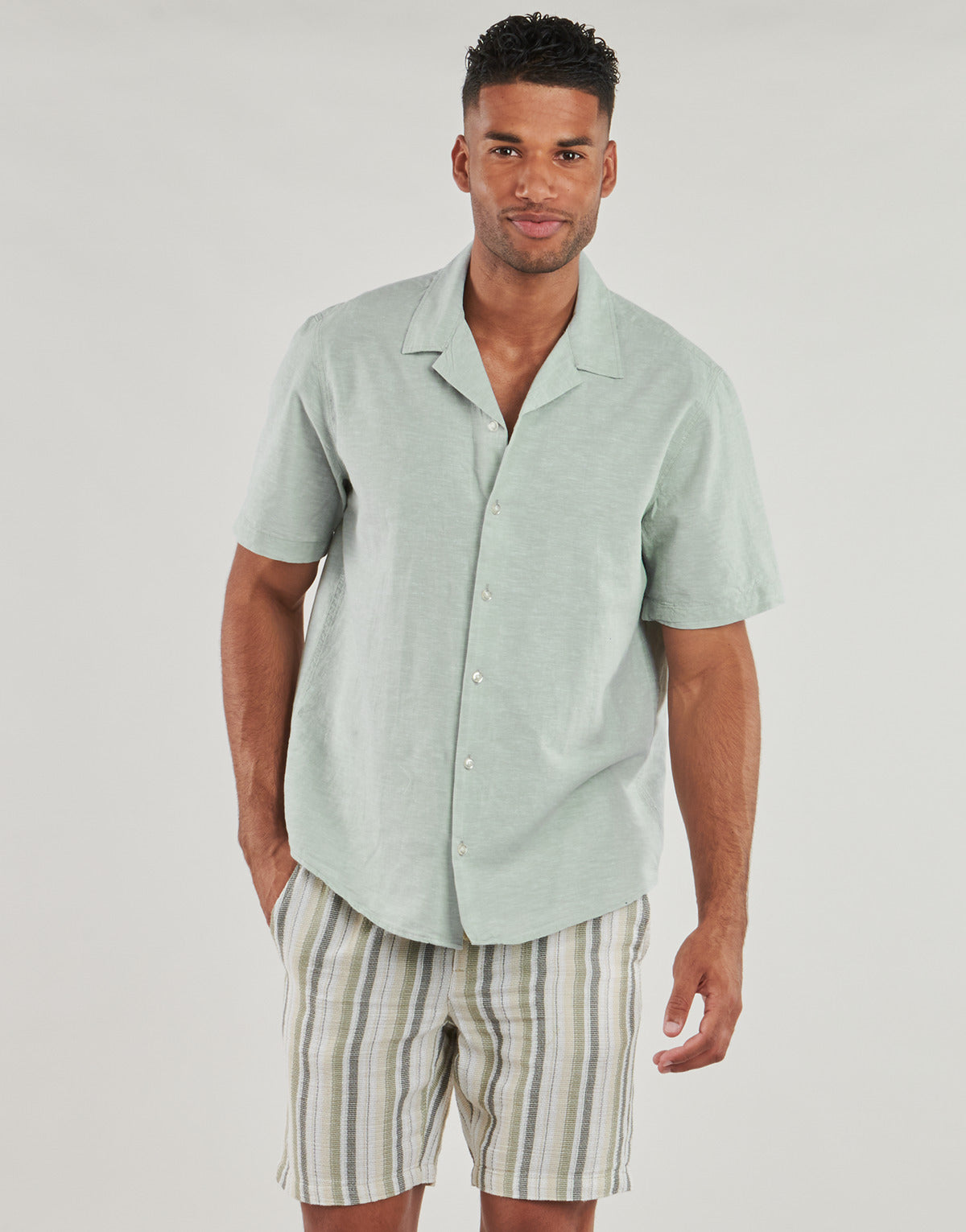 Camicia a maniche corte Uomo Selected SLHREGSUN Verde