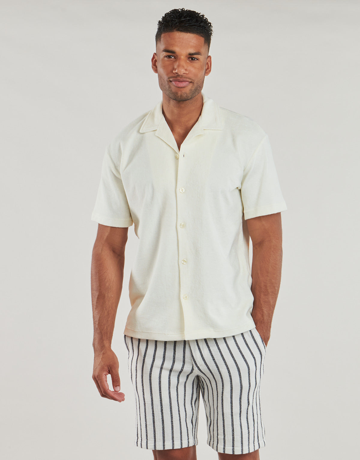 Camicia a maniche corte Uomo Selected SLHRELAXTALON Beige