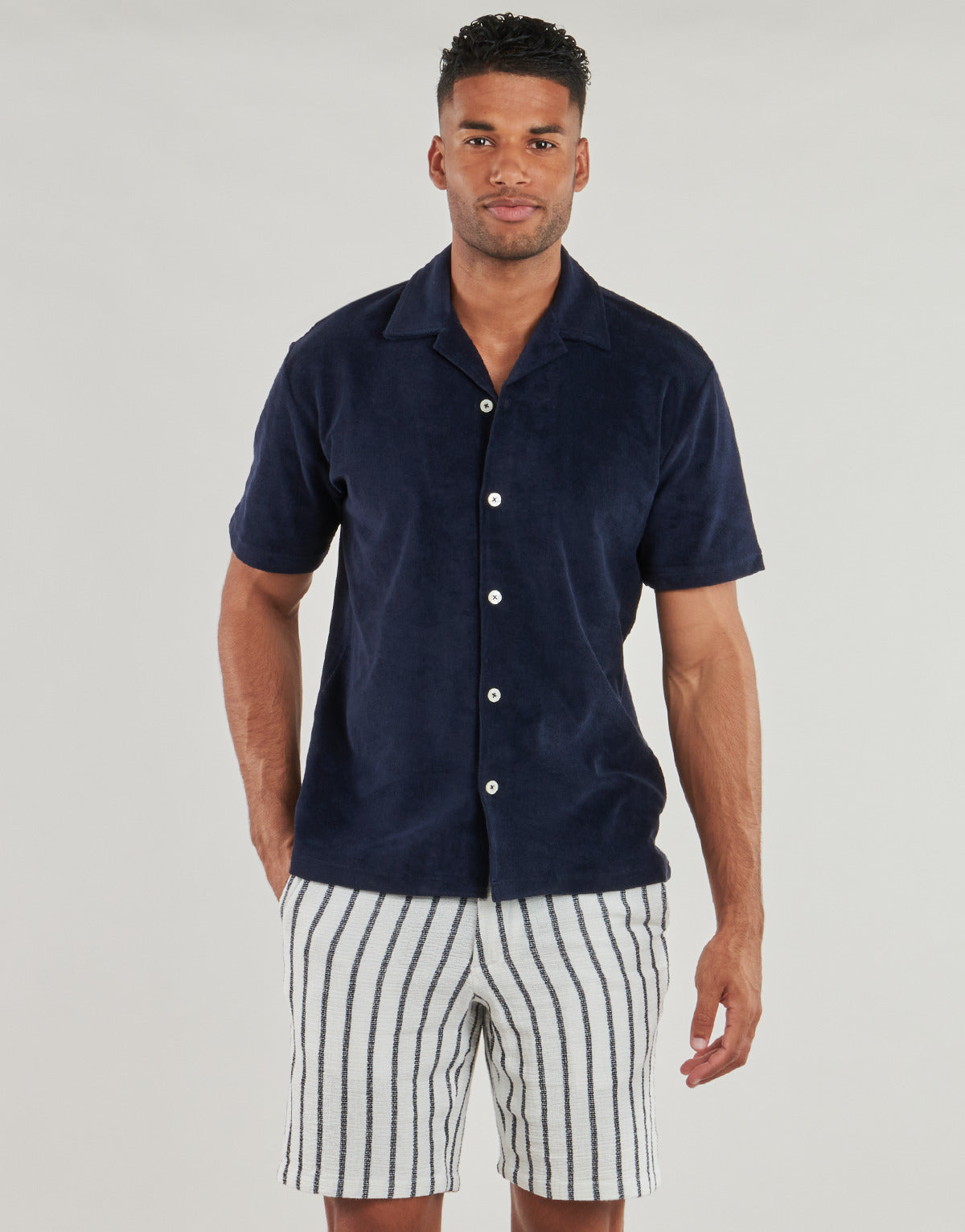 Camicia a maniche corte Uomo Selected SLHRELAXTALON Marine
