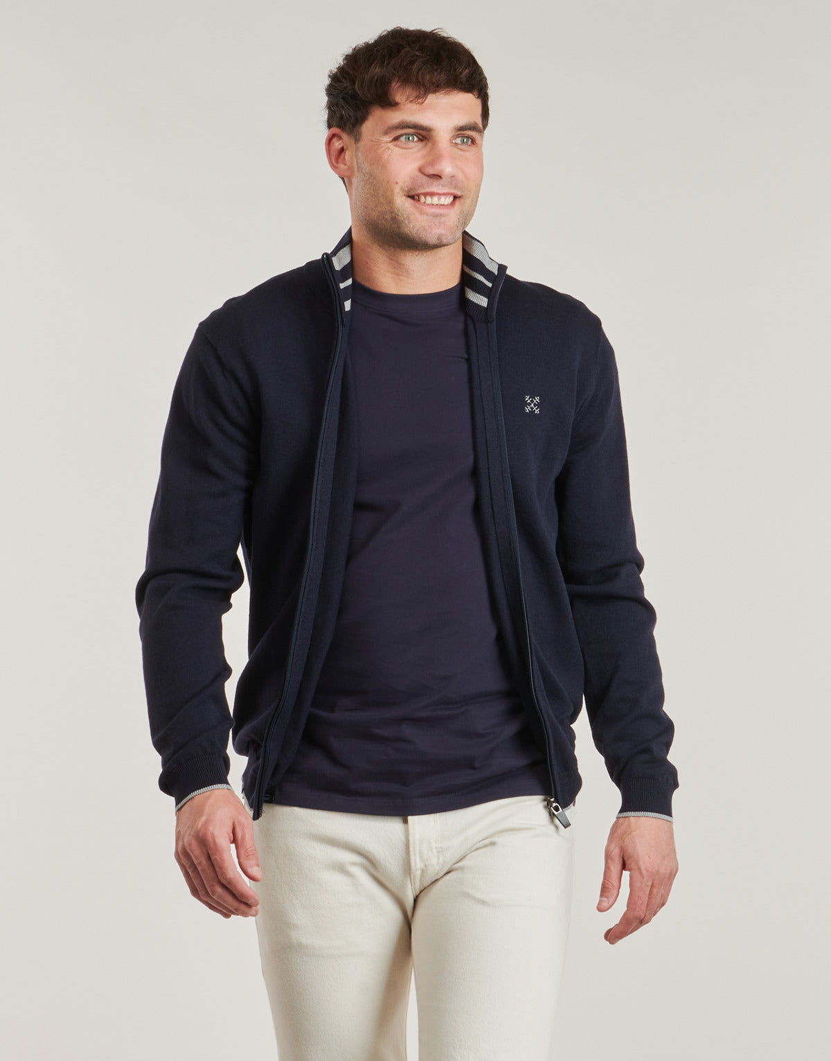 Gilet / Cardigan Uomo Oxbow R1PEZIP Marine