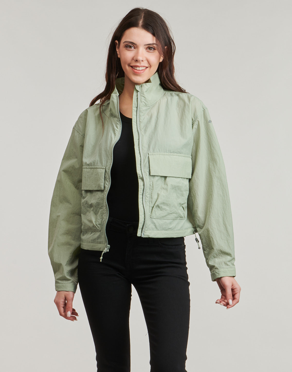 giacca a vento Donna Columbia PARACUTIE CROPPED CARGO WINDBREAKER Verde