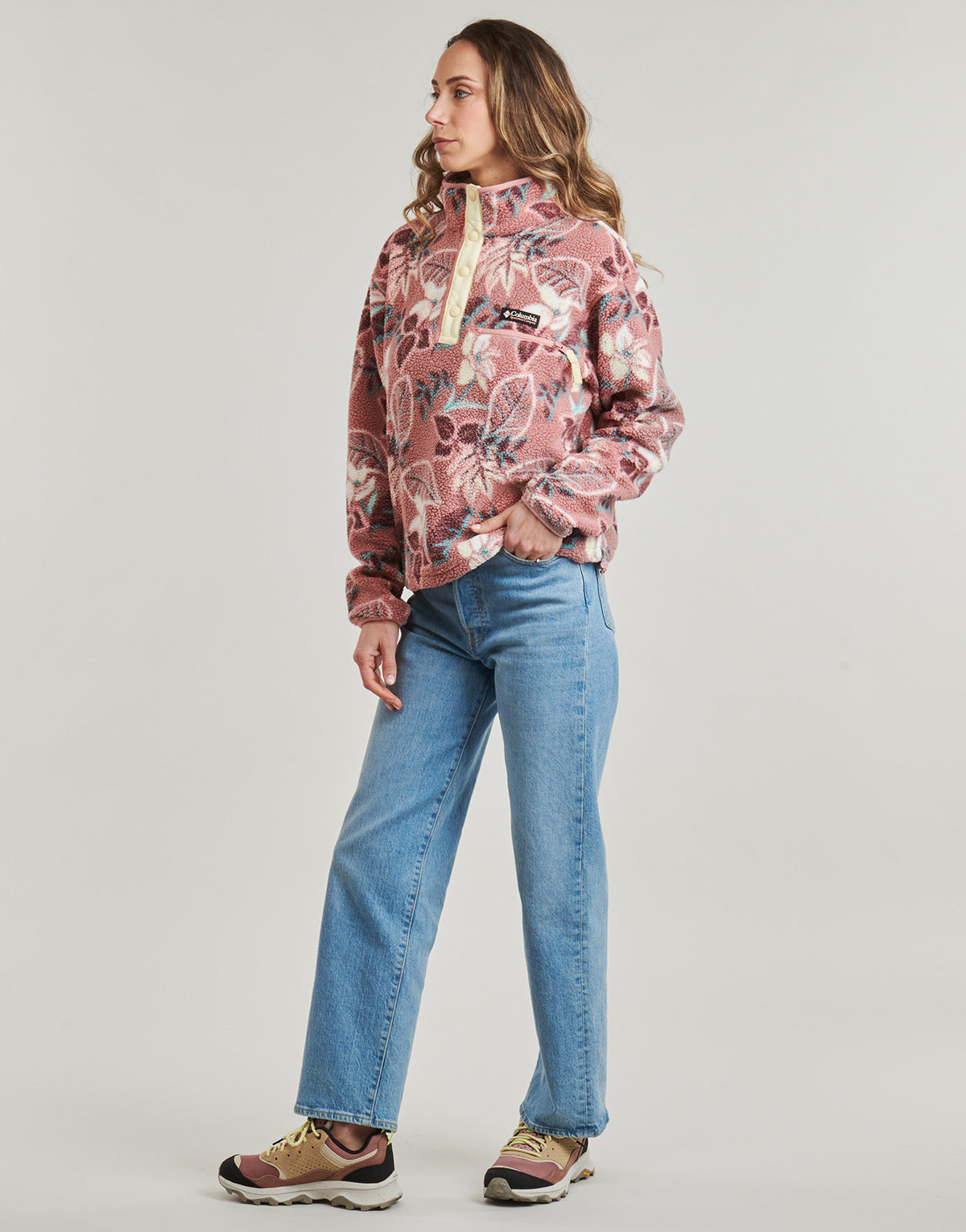 Felpa Donna Columbia HELVETIA II PRINTED CROPPED HALF SNAP FLEECE Multicolore