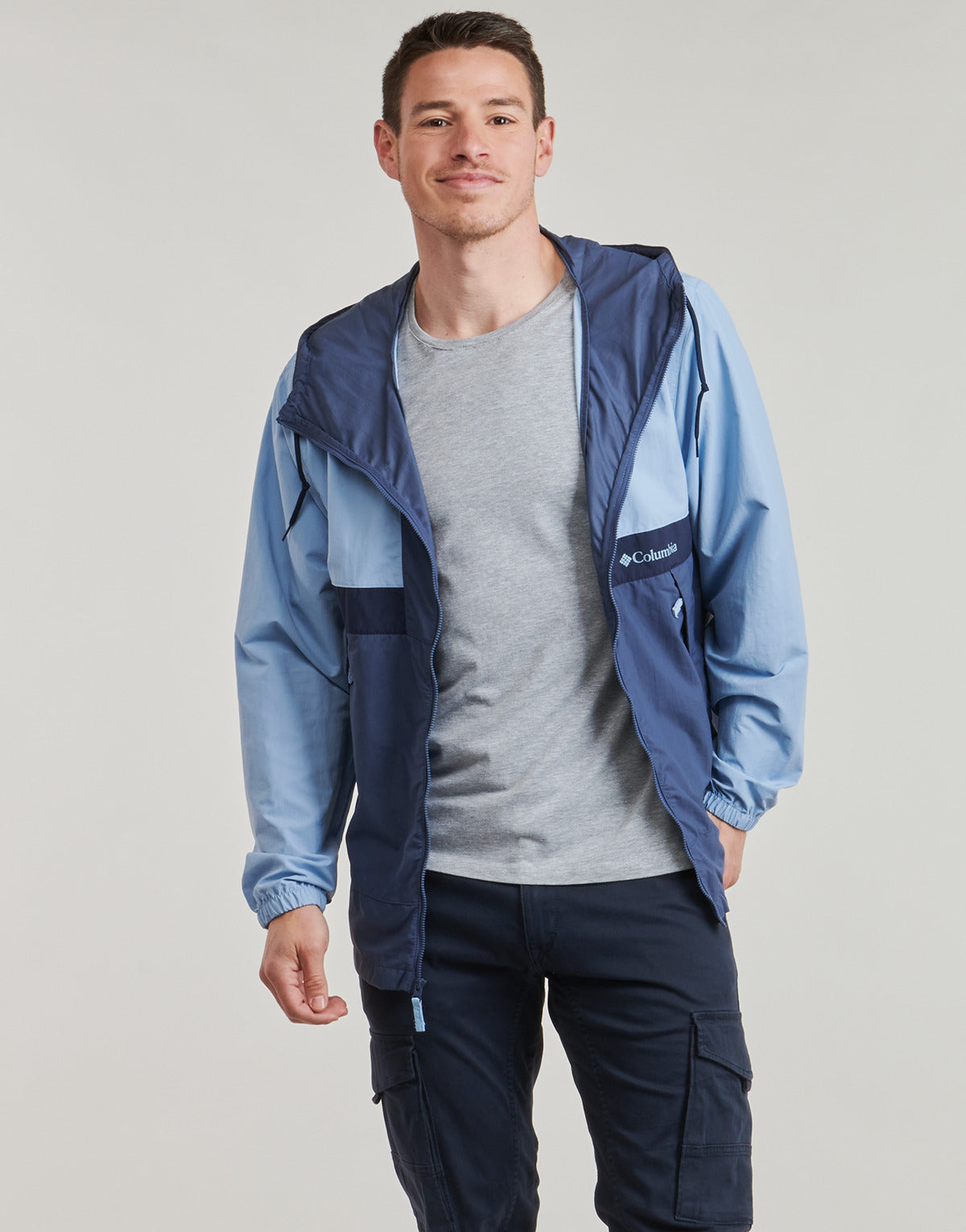 Giubbotto Uomo Columbia SPIRE VALLEY HOODED WINDBREAKER Blu