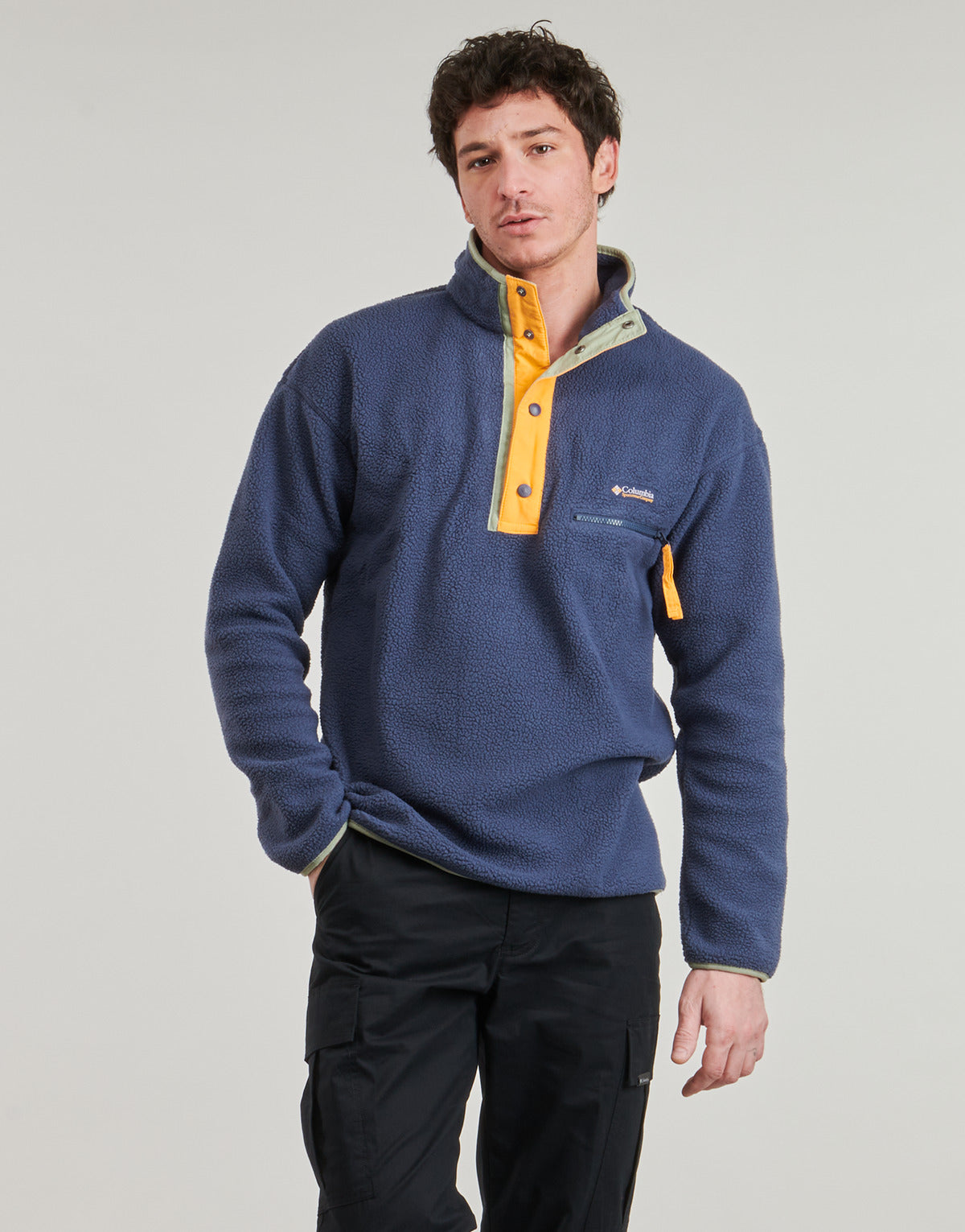 Felpa Uomo Columbia HELVETIA II HALF SNAP FLEECE Marine