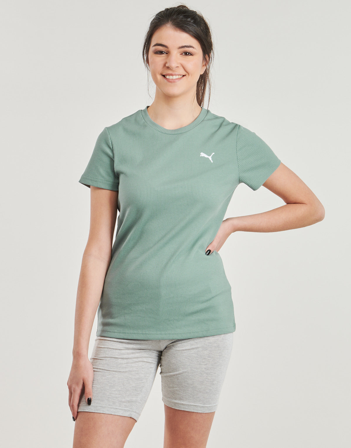 T-shirt Donna Puma ESS ELEVATED RIB TEE Verde