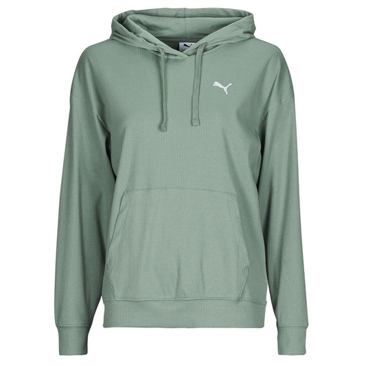 Felpa Donna Puma ESS ELEVATED RIB HOODIE Verde