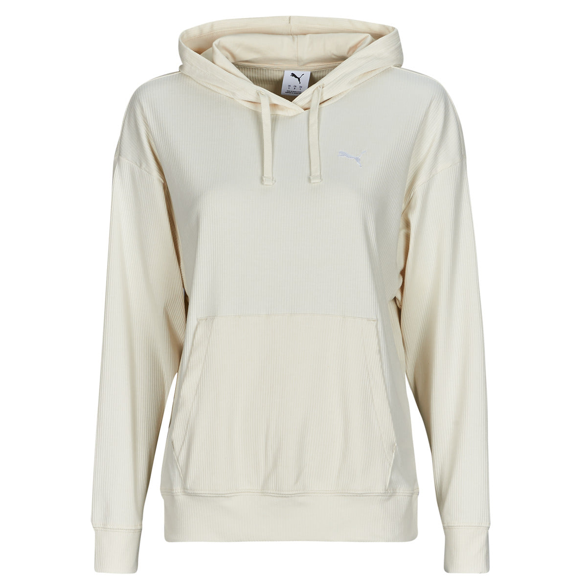 Felpa Donna Puma ESS ELEVATED RIB HOODIE Beige
