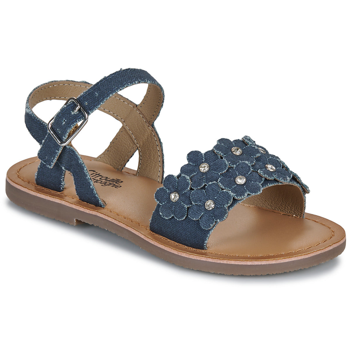 Sandali bambini ragazza Citrouille et Compagnie FLEURS Blu