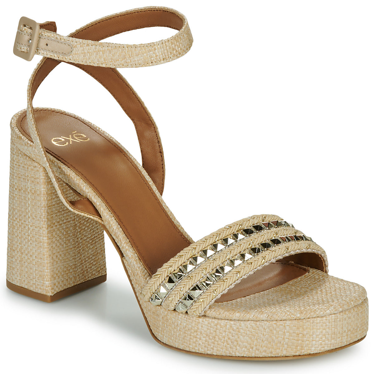 Sandali Donna Exé Shoes 619-ANCONA-RAFFIA-BEIGE-GOLD Beige